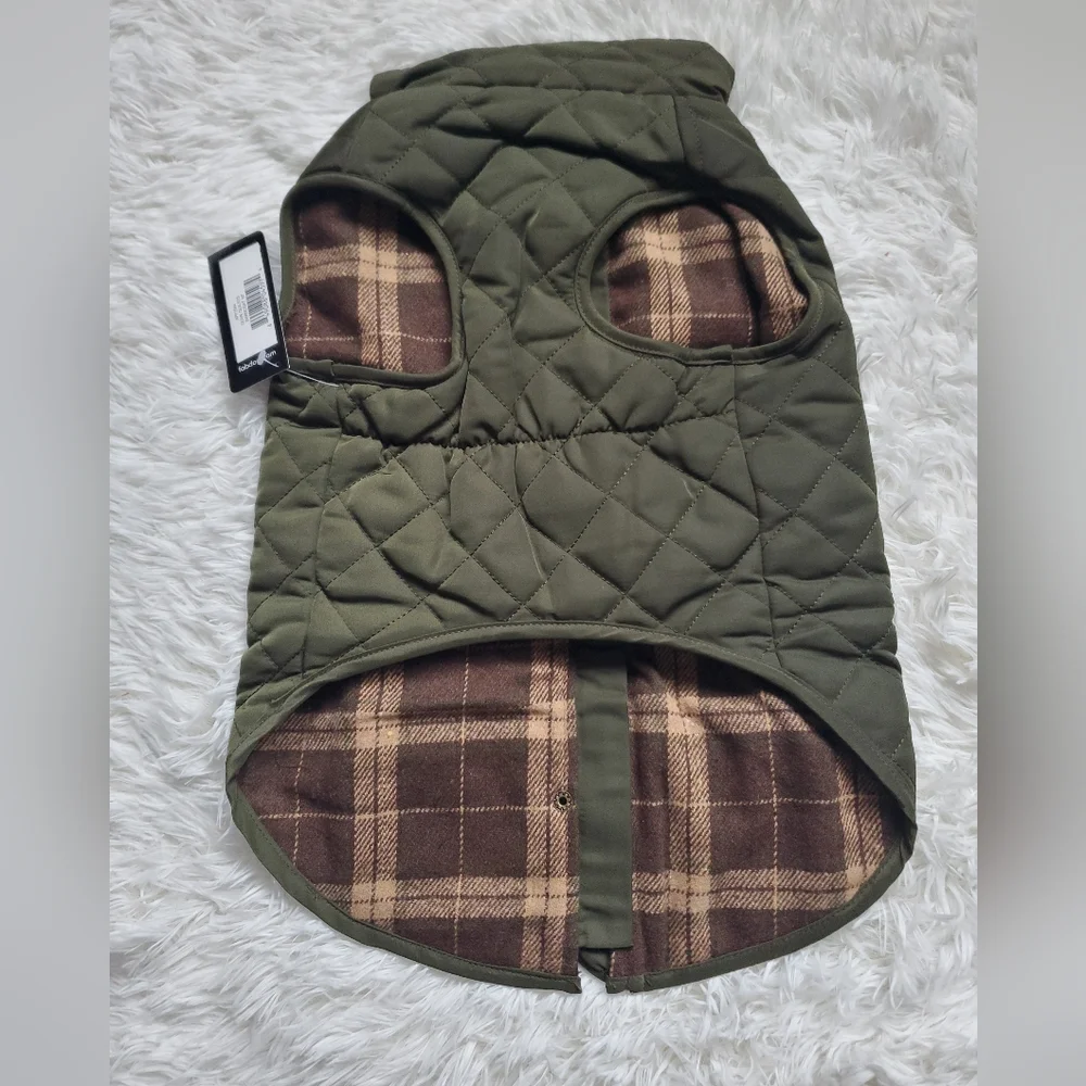 Fab Dog Quilted Barn Dog Coat Olive Green Size 16